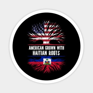 American Grown with Haitian Roots USA Flag Magnet
